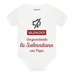 Body per Neonato Silenzio sto guardando la Salernitana con papà-Body per bimbi-Lol T-shirt