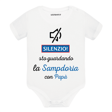 Body per Neonato Silenzio sto guardando la Sampdoria con papà-Body per bimbi-Lol T-shirt