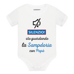 Body per Neonato Silenzio sto guardando la Sampdoria con papà-Body per bimbi-Lol T-shirt