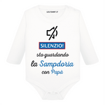 Body per Neonato Silenzio sto guardando la Sampdoria con papà-Body per bimbi-Lol T-shirt