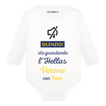 Body per Neonato Silenzio sto guardando l'Hellas Verona con papà-Body per bimbi-Lol T-shirt