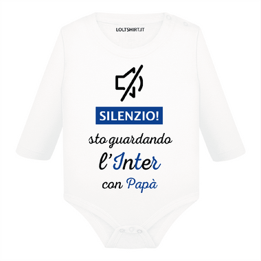 Body per Neonato Silenzio sto guardando l'Inter con papà-Body per bimbi-Lol T-shirt