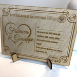Cartolina da tavolo in Legno Personalizzata con Dedica – Idea Regalo San Valentino-Cartolina in legno-Lol T-shirt