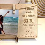 Cornice da tavolo in legno personalizzata con Foto e Dedica - Idea Regalo San Valentino-Espositori per fotografie-Lol T-shirt