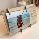 Cornice da tavolo in legno personalizzata con Foto e Dedica - Idea Regalo San Valentino-Espositori per fotografie-Lol T-shirt