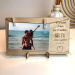 Cornice da tavolo in legno personalizzata con Foto e Dedica - Idea Regalo San Valentino-Espositori per fotografie-Lol T-shirt