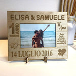 Cornice in legno personalizzata con foto e dedica – Idea Regalo San Valentino-Espositori per fotografie-Lol T-shirt