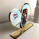 Cuore in plexiglas da tavolo personalizzato con foto - Idea Regalo San Valentino-Espositori per fotografie-Lol T-shirt