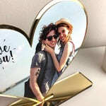 Cuore in plexiglas da tavolo personalizzato con foto - Idea Regalo San Valentino-Espositori per fotografie-Lol T-shirt