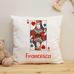 Cuscino Quadrato Personalizzato con Nomi Carta da Poker King e Queen-Cuscino personalizzato-Lol T-shirt
