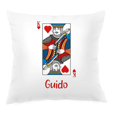 Cuscino Quadrato Personalizzato con Nomi Carta da Poker King e Queen-Cuscino personalizzato-Lol T-shirt