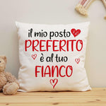 Cuscino Quadrato Personalizzato Il mio posto preferito è al tuo fianco-Cuscino personalizzato-Lol T-shirt