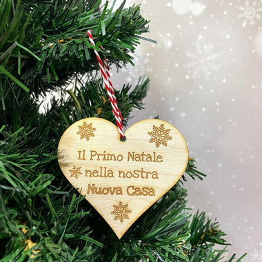 Decorazione di Legno Personalizzata a Forma a Cuore-Decorazioni natalizie-Lol T-shirt