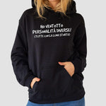 Felpa Donna Ho ventotto personalità diverse tutte con la luna storta-Felpa con cappuccio-Lol T-shirt