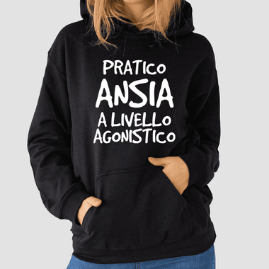 Felpa Donna Pratico ansia a livello agonistico-Felpa con cappuccio-Lol T-shirt