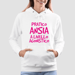 Felpa Donna Pratico ansia a livello agonistico-Felpa con cappuccio-Lol T-shirt