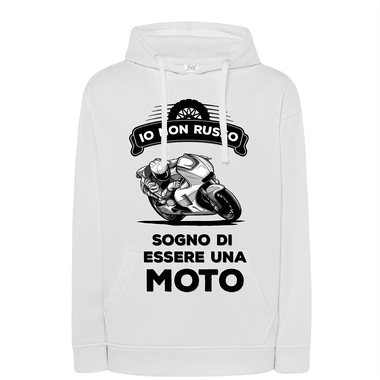 Felpa Uomo Io non russo sogno di essere una moto-Felpa con cappuccio-Lol T-shirt