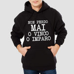 Felpa Uomo Non perdo mai o vinco o imparo-Felpa con cappuccio-Lol T-shirt