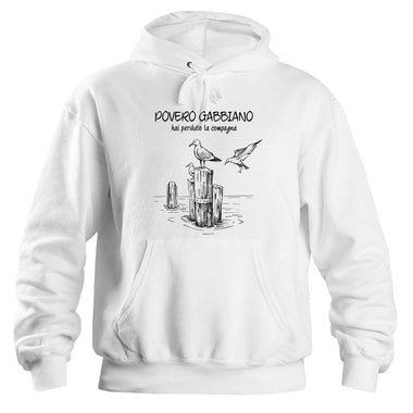 Felpa Uomo Povero Gabbiano hai perduto la compagna-Felpa con cappuccio-Lol T-shirt