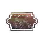 Fuoriporta Personalizzato con Membri della Famiglia in Plexiglass Effetto Specchio Argento-Targa Porta-Lol T-shirt