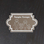 Fuoriporta Personalizzato con Membri della Famiglia in Plexiglass Effetto Specchio Argento-Targa Porta-Lol T-shirt