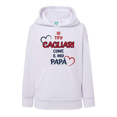 Io tifo Cagliari come il mio papà-Felpa con cappuccio-Lol T-shirt