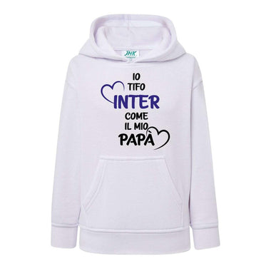 Io tifo Inter come il mio papà-Felpa con cappuccio-Lol T-shirt