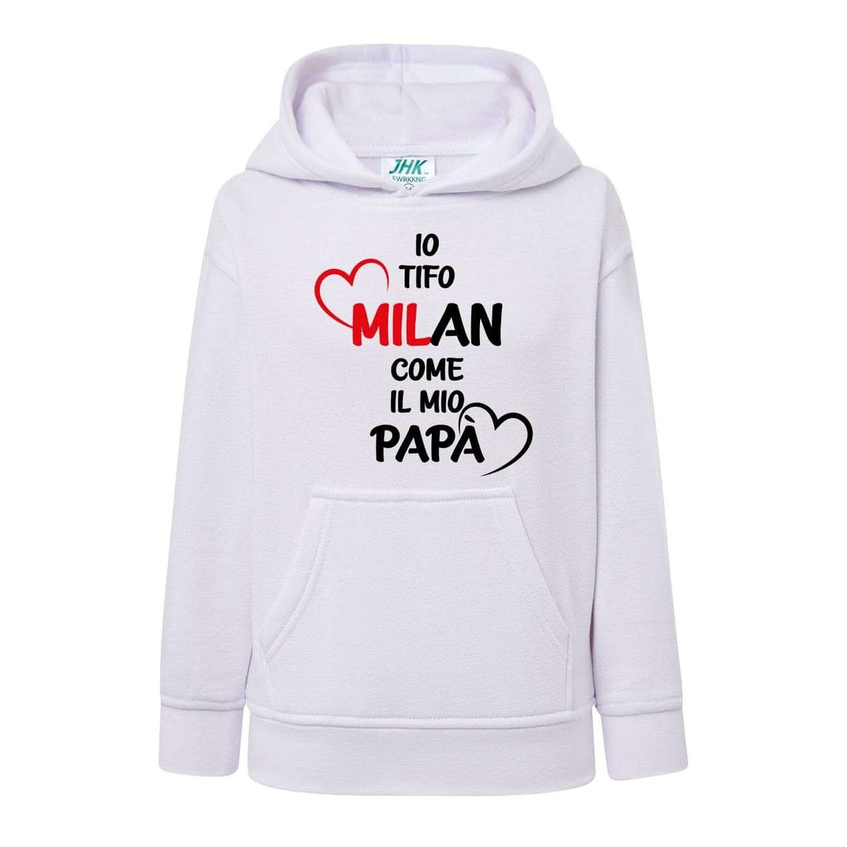 Io tifo Milan come il mio papà-Felpa con cappuccio-Lol T-shirt
