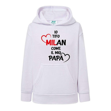 Io tifo Milan come il mio papà-Felpa con cappuccio-Lol T-shirt