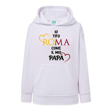Io tifo Roma come il mio papà-Felpa con cappuccio-Lol T-shirt