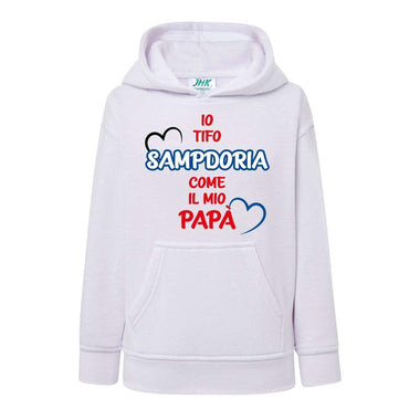 Io tifo Sampdoria come il mio papà-Felpa con cappuccio-Lol T-shirt