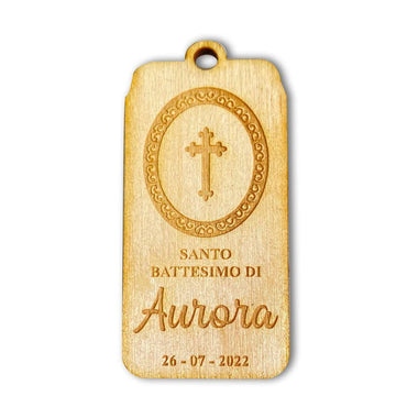 Kit 10 pz Tag Bomboniera Battesimo Personalizzato - Croce-Tag in legno-Lol T-shirt