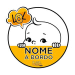 Kit adesivi per auto 2 pezzi Bimbo a bordo Personalizzabile con nome-adesivi per auto-Lol T-shirt