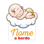 Kit adesivi per auto 2 pezzi Bimbo a bordo Personalizzabile con nome-adesivi per auto-Lol T-shirt