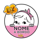 Kit adesivi per auto 2 pezzi Bimbo a bordo Personalizzabile con nome-adesivi per auto-Lol T-shirt