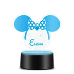 Lampada Led Personalizzata con nome a forma di Orecchie Minnie-Lampada in plexiglass-Lol T-shirt