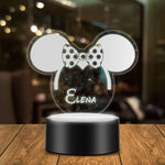 Lampada Led Personalizzata con nome a forma di Orecchie Minnie-Lampada in plexiglass-Lol T-shirt