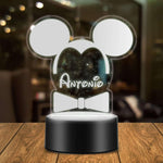 Lampada Led Personalizzata con Nome a forma di Orecchie Topolino-Lampada in plexiglass-Lol T-shirt