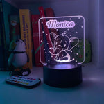 Lampada Led Personalizzata con nome con elefantino-Lampada in plexiglass-Lol T-shirt