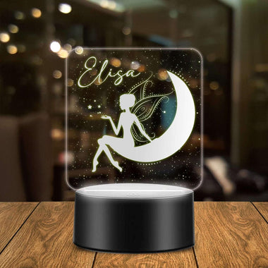 Lampada Led Personalizzata con nome con Fatina-Lampada in plexiglass-Lol T-shirt