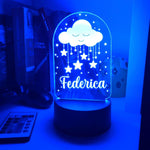 Lampada Led Personalizzata con nome Nuvola-Lampada in plexiglass-Lol T-shirt