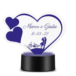 Lampada Led Personalizzata con nomi a forma di cuore-Lampada in plexiglass-Lol T-shirt