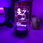 Lampada Led Personalizzata con Topolino-Lampada in plexiglass-Lol T-shirt