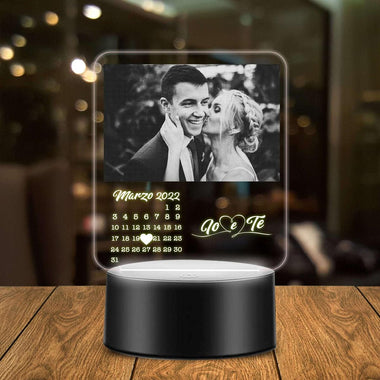 Lampada Led Personalizzata di Coppia con Data-Lampada in plexiglass-Lol T-shirt