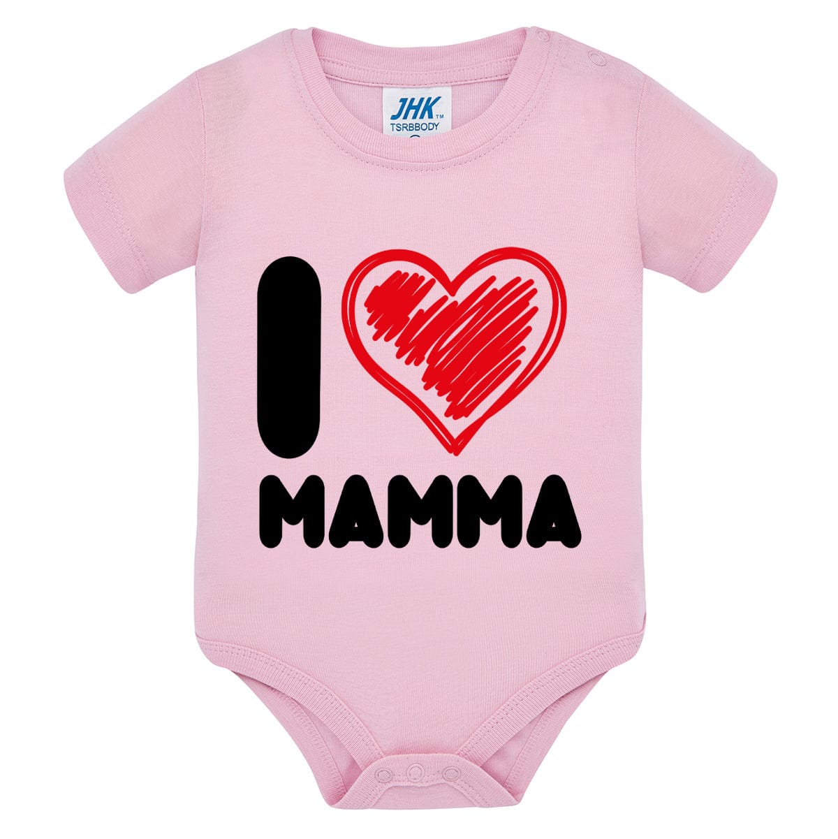 Lol T-Shirt Body per bimbi 3 Mesi / Rosa I love mamma