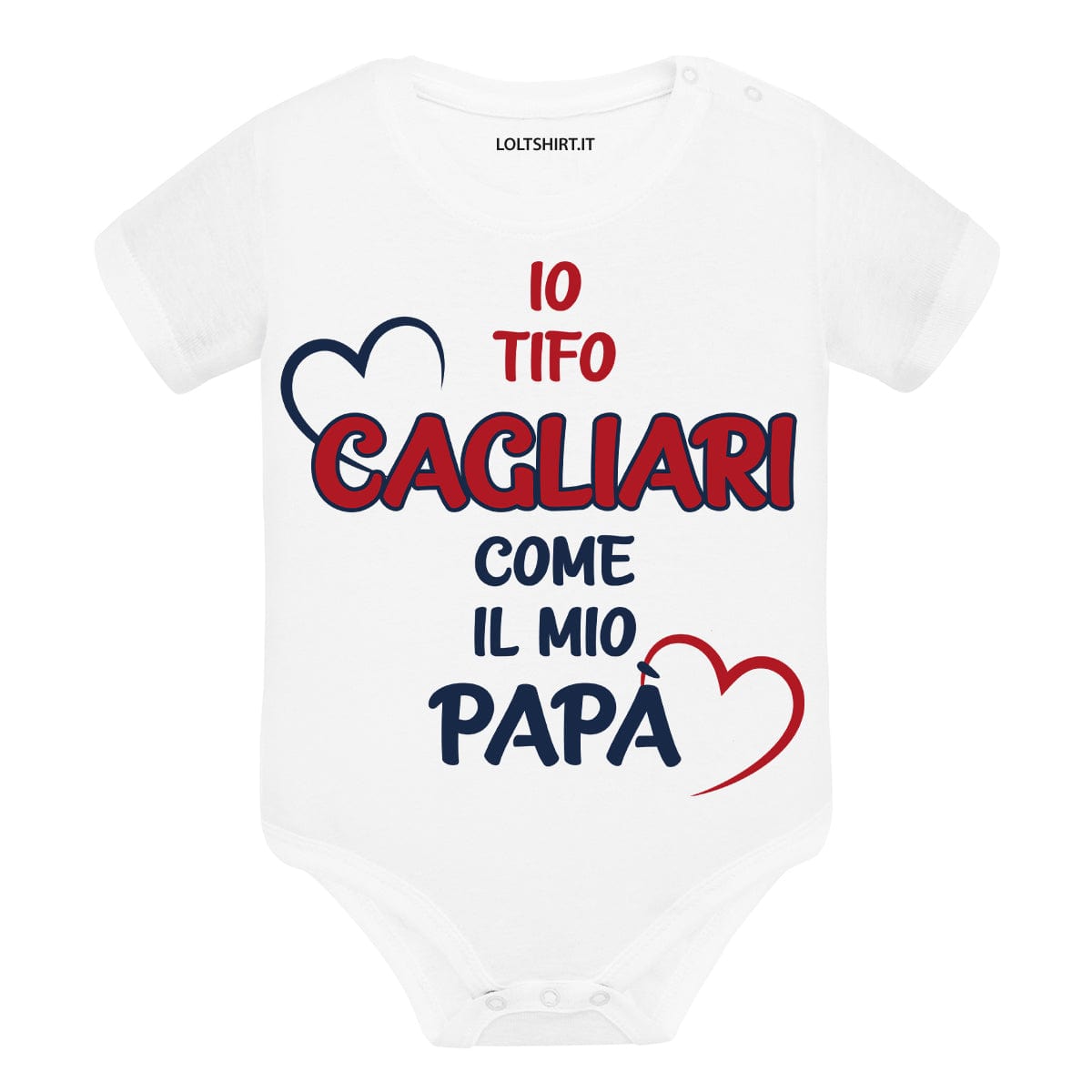 Lol T-Shirt Body per bimbi Io tifo Cagliari come il mio papà