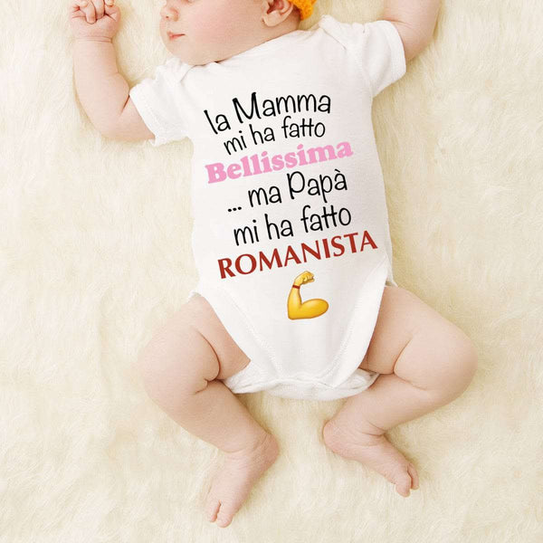 Body Manica Corta Per Neonato | Pigiamino Con Scritta 'Mia Mamma Mi Ha Fatto Bello' | Qualità Made In Italy - Foto 6