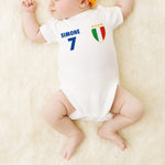 Nazionale Calcio Italiana (NOME e NUMERO PERSONALIZZABILE) Body per bimbi