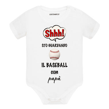 Shh sto guardando il baseball con papà Body per bimbi