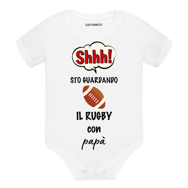 Shh sto guardando il rugby con papà Body per bimbi